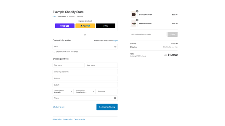 Shopify Checkout vs 29 Next Checkout